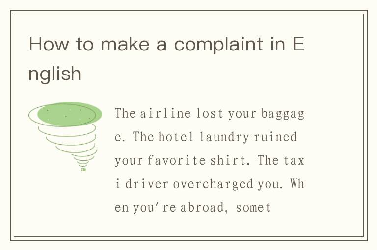 How to make a complaint in English