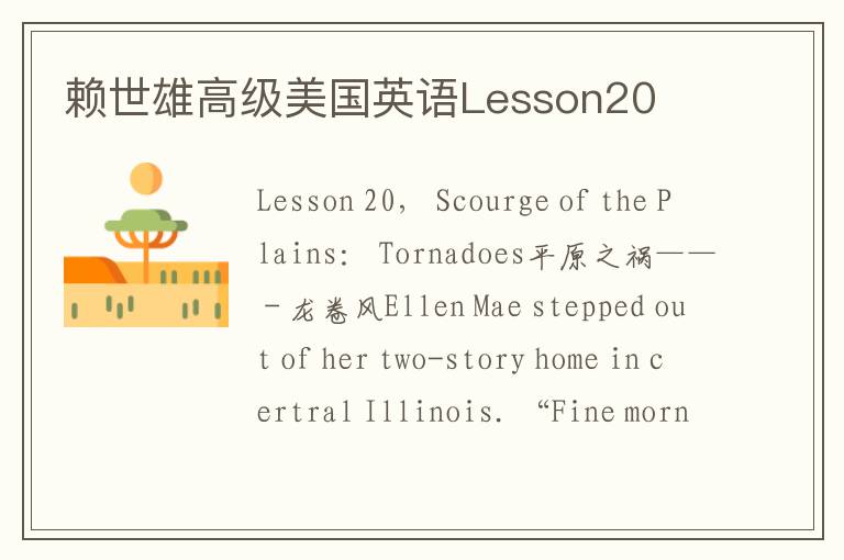 赖世雄高级美国英语Lesson20