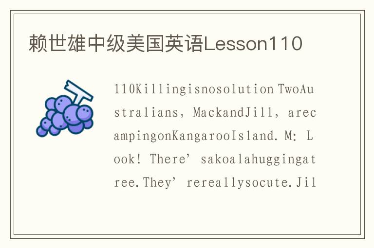 赖世雄中级美国英语Lesson110