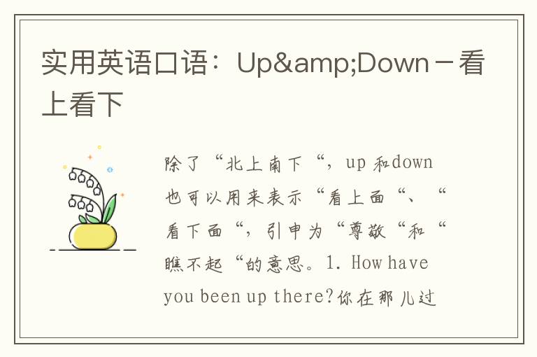 实用英语口语：Up&Down－看上看下