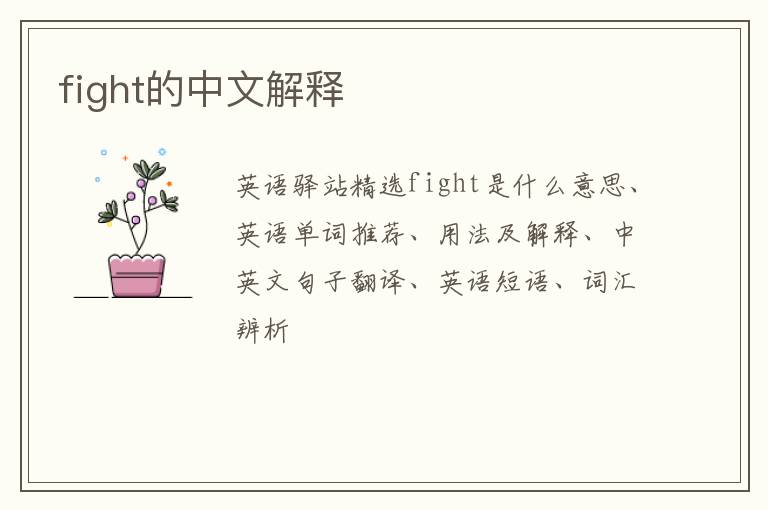 fight的中文解释