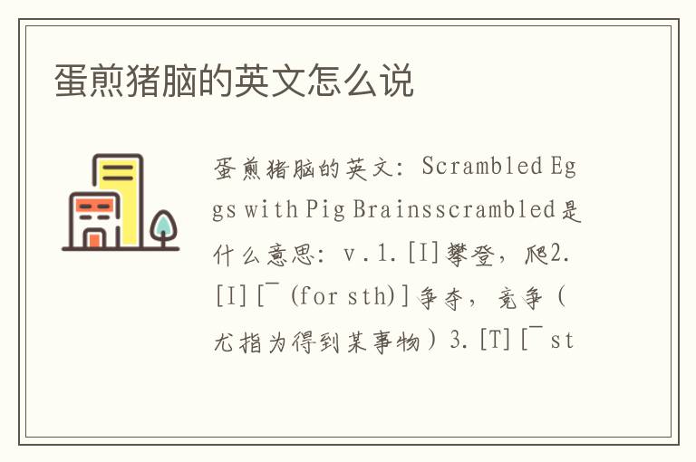 蛋煎猪脑的英文怎么说