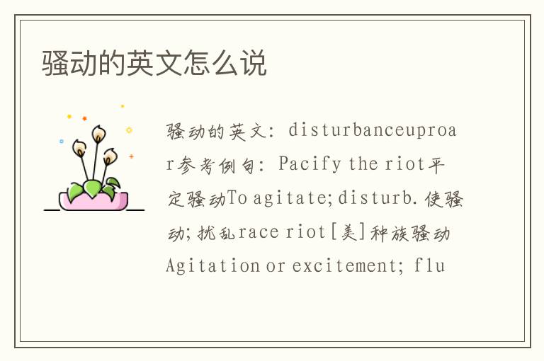 骚动的英文怎么说