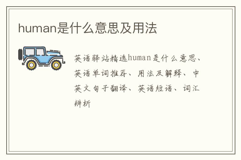 human是什么意思及用法