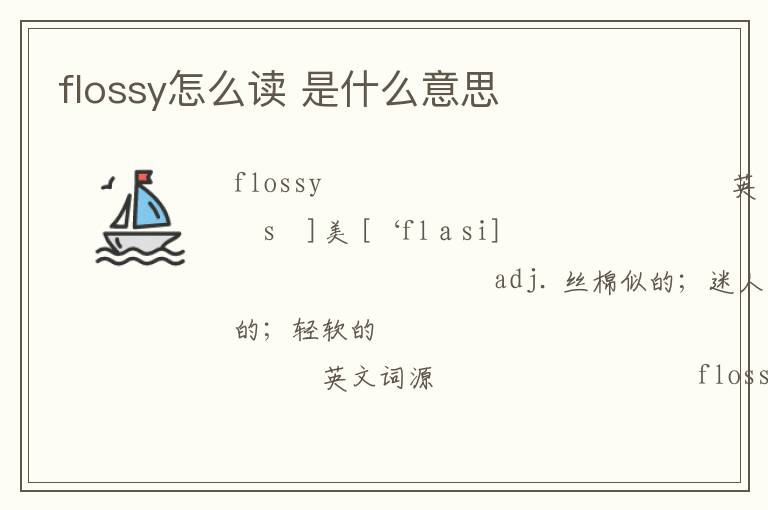 flossy怎么读 是什么意思