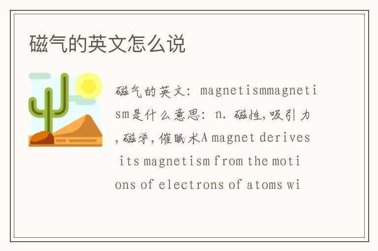 磁气的英文怎么说