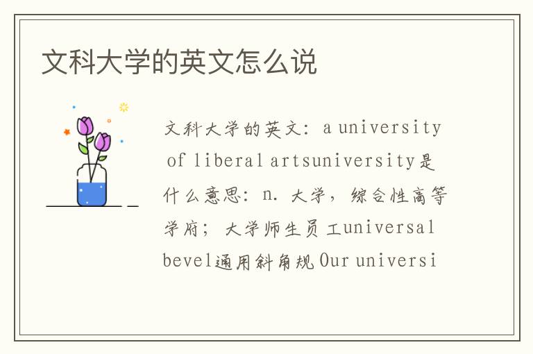 文科大学的英文怎么说