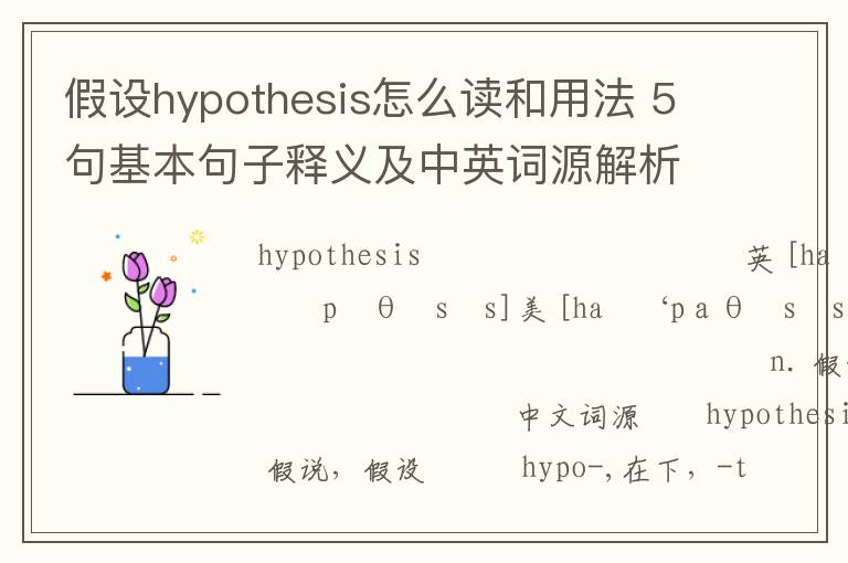 假设hypothesis怎么读和用法 5句基本句子释义及中英词源解析