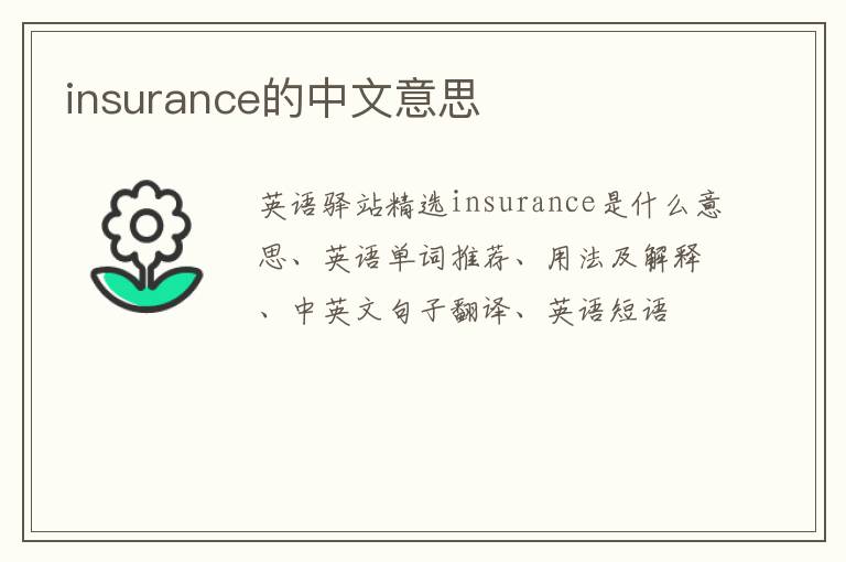 insurance的中文意思