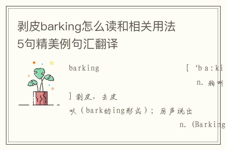 剥皮barking怎么读和相关用法 5句精美例句汇翻译