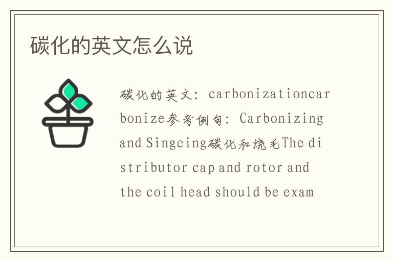 碳化的英文怎么说