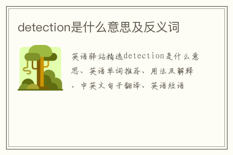 detection是什么意思及反义词