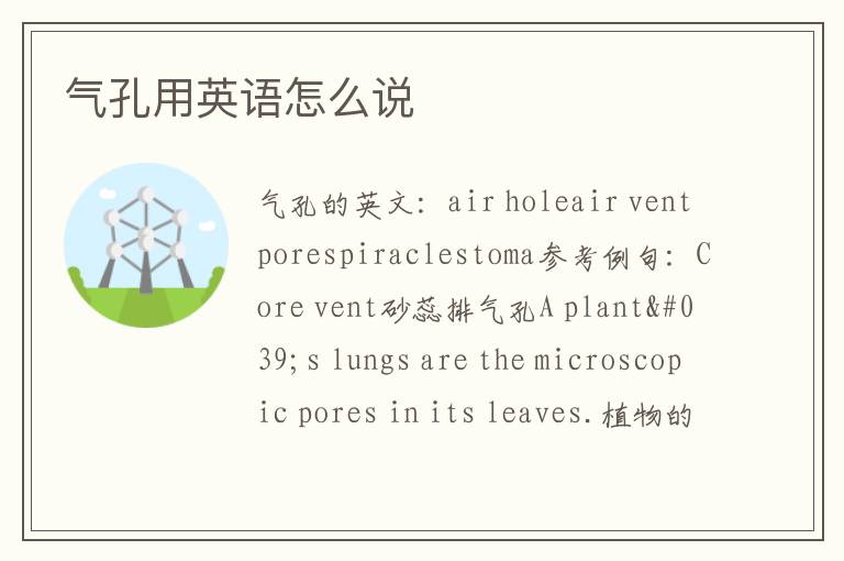 气孔用英语怎么说