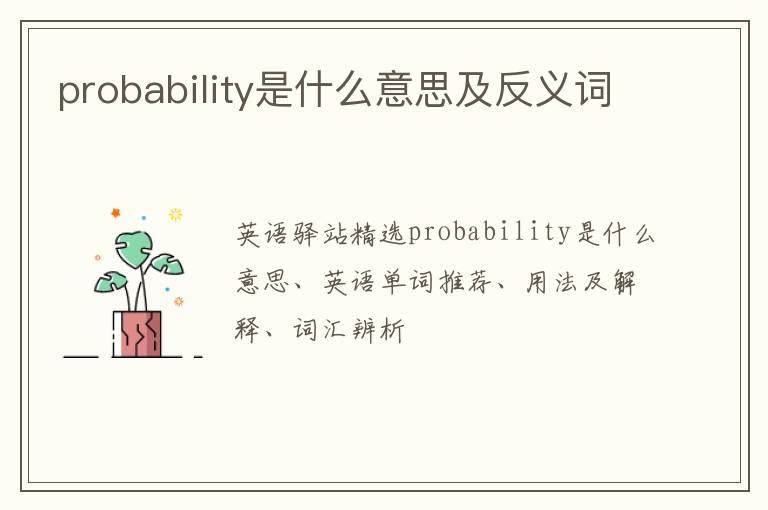 probability是什么意思及反义词