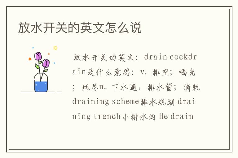 放水开关的英文怎么说