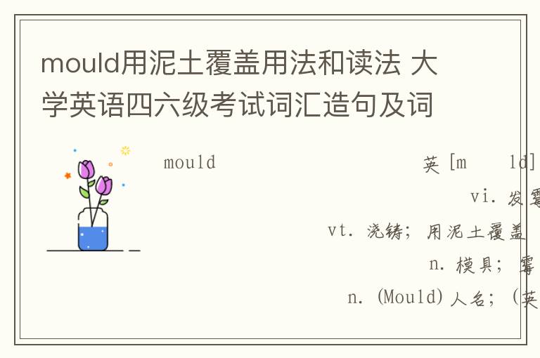 mould用泥土覆盖用法和读法 大学英语四六级考试词汇造句及词源解析