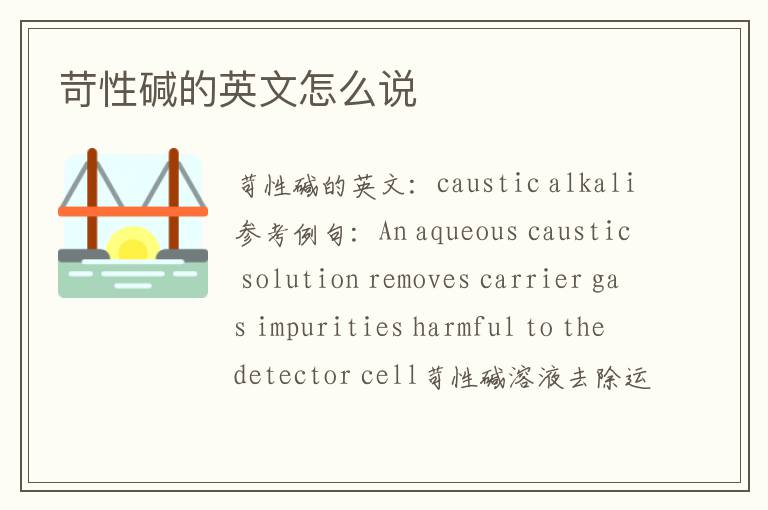 苛性碱的英文怎么说