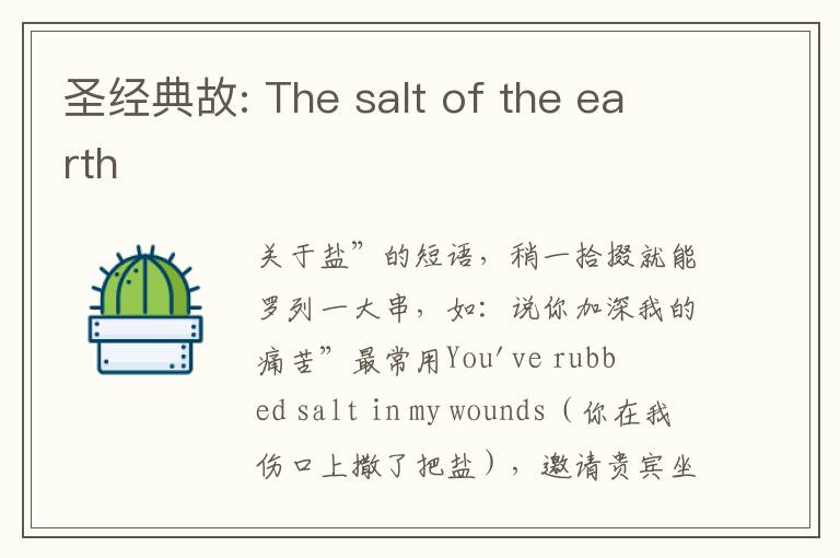 圣经典故: The salt of the earth