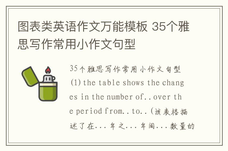 图表类英语作文万能模板 35个雅思写作常用小作文句型