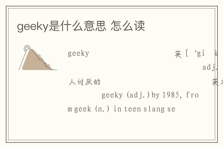 geeky是什么意思 怎么读