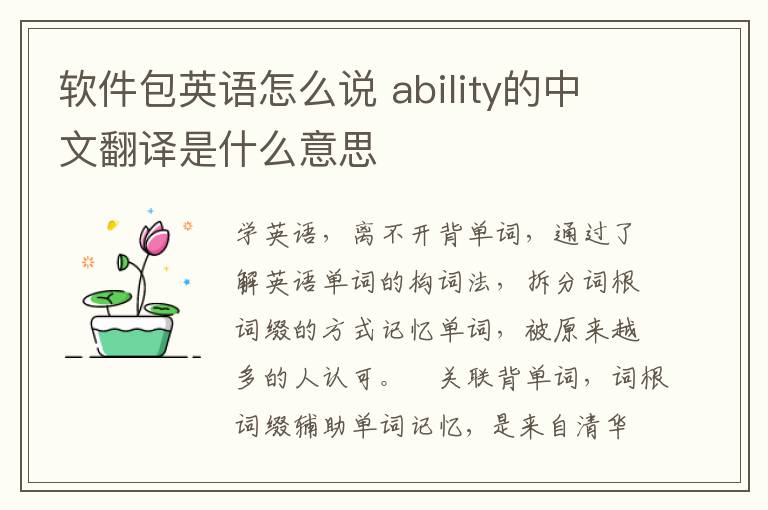 软件包英语怎么说 ability的中文翻译是什么意思