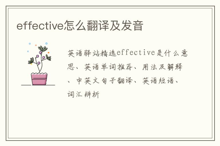 effective怎么翻译及发音