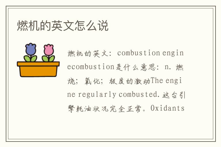 燃机的英文怎么说