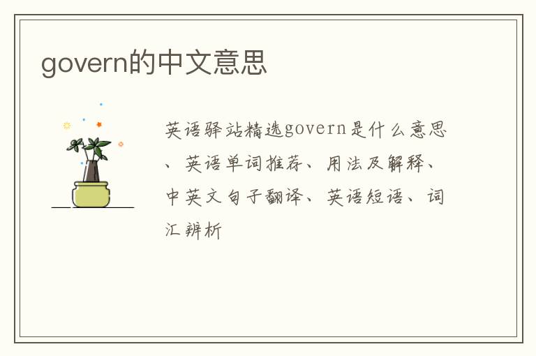 govern的中文意思