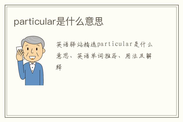 particular是什么意思