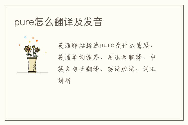 pure怎么翻译及发音