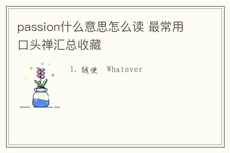 passion什么意思怎么读 最常用口头禅汇总收藏