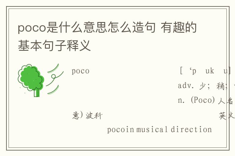 poco是什么意思怎么造句 有趣的基本句子释义