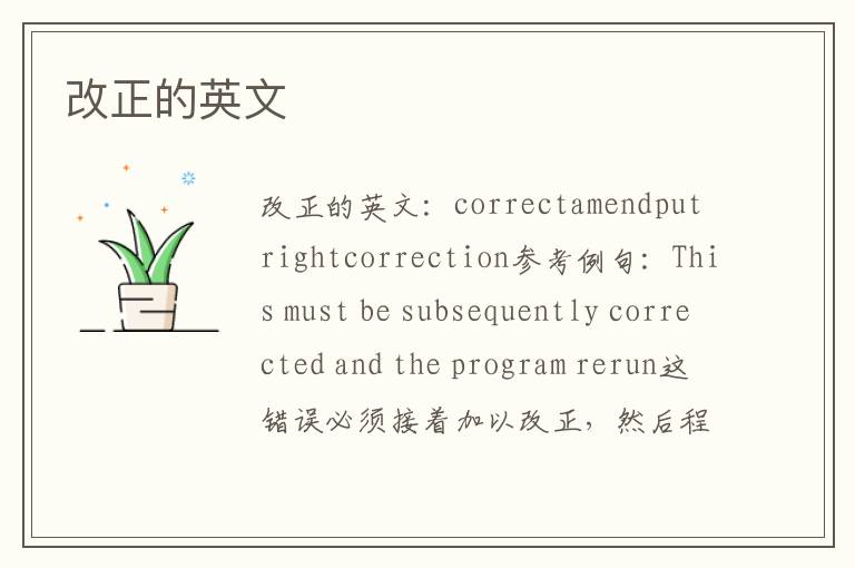 改正的英文