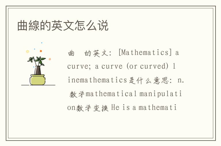 曲線的英文怎么说