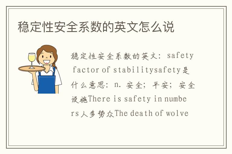 稳定性安全系数的英文怎么说