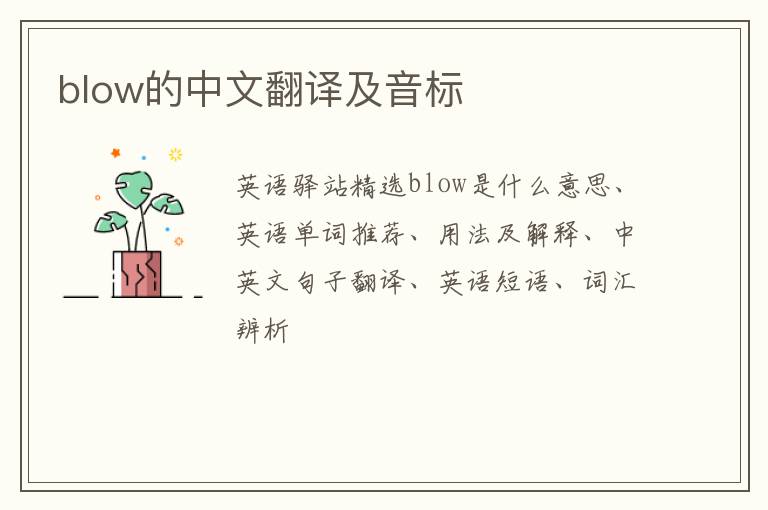 blow的中文翻译及音标