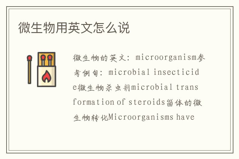 微生物用英文怎么说