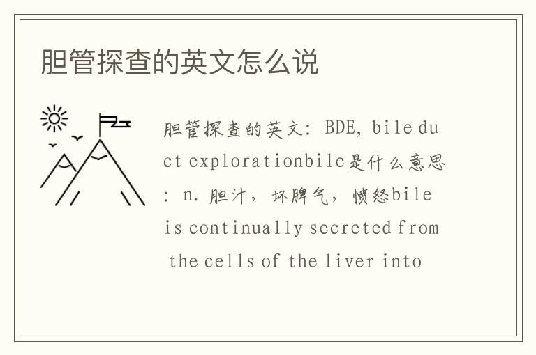 胆管探查的英文怎么说