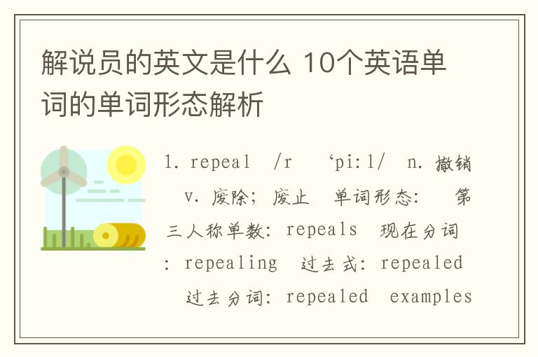 解说员的英文是什么 10个英语单词的单词形态解析