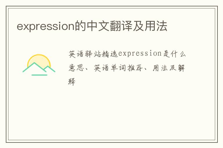 expression的中文翻译及用法