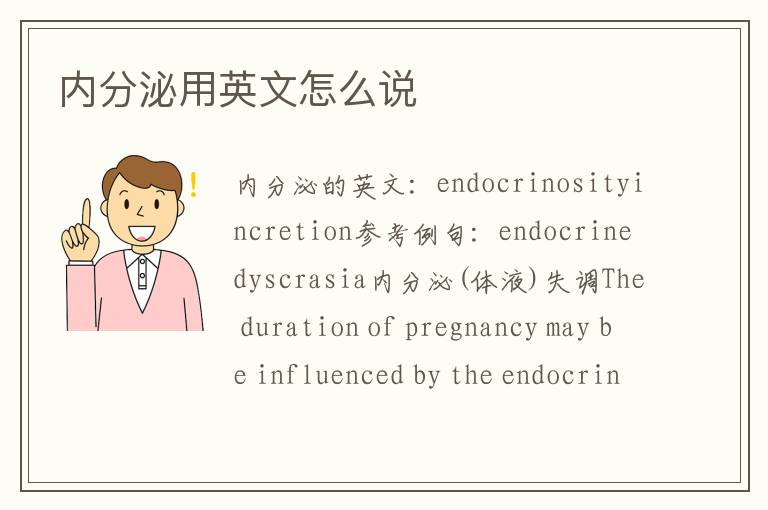 内分泌用英文怎么说