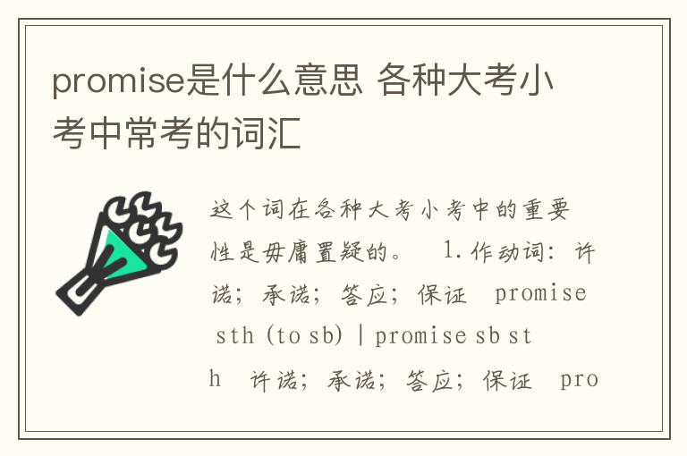 promise是什么意思 各种大考小考中常考的词汇