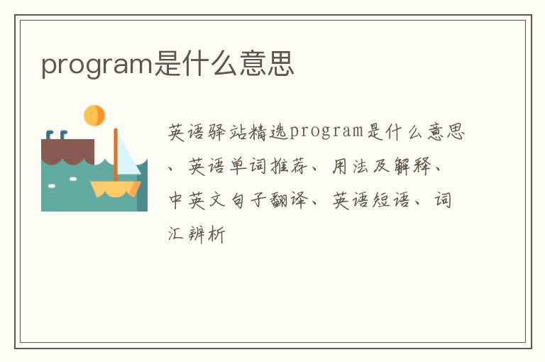 program是什么意思