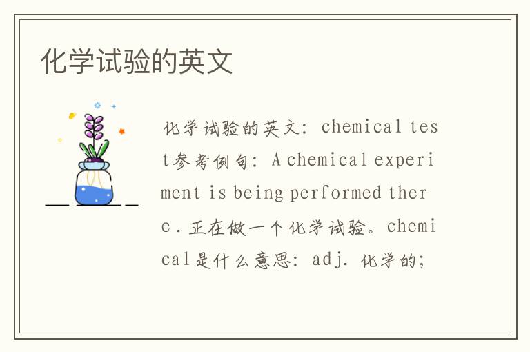 化学试验的英文