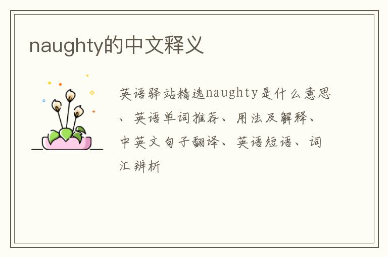 naughty的中文释义