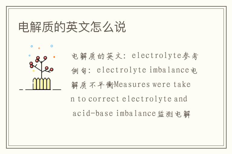 电解质的英文怎么说