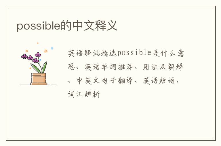 possible的中文释义