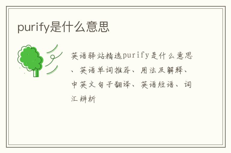 purify是什么意思