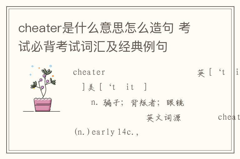 cheater是什么意思怎么造句 考试必背考试词汇及经典例句