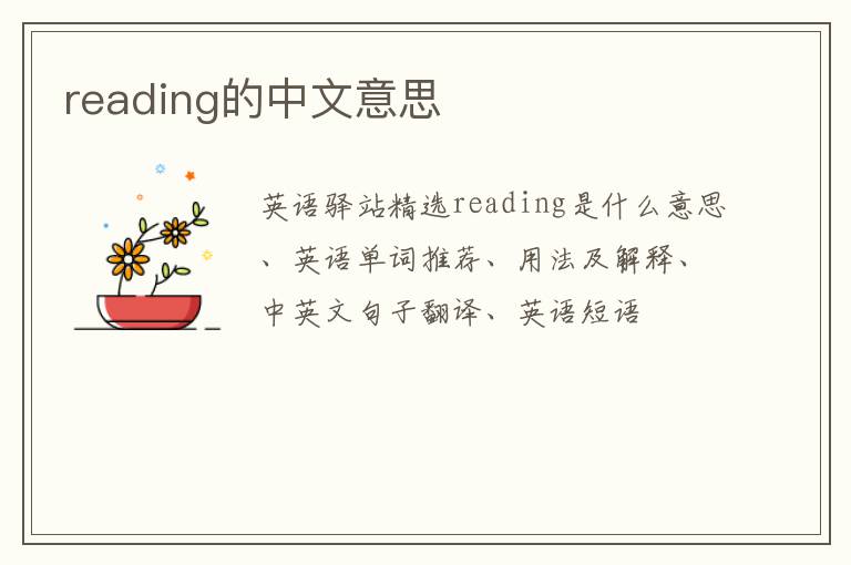 reading的中文意思